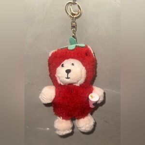 Starbucks China Exclusive Strawberry Bearista Plush Keychain